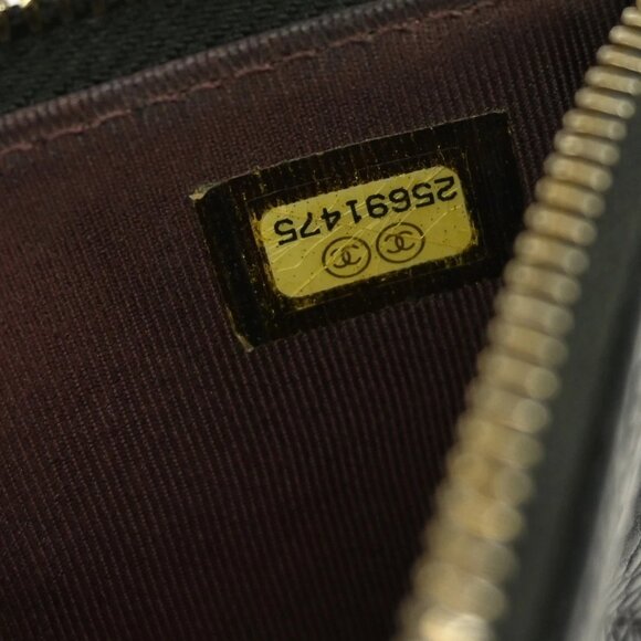 CHANEL LONG WALLET PURSE BLACK CALFSKIN NQ01702 - Picture 7 of 8